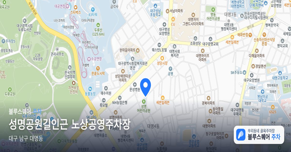 성명공원길인근 노상공영주차장 위치 지도