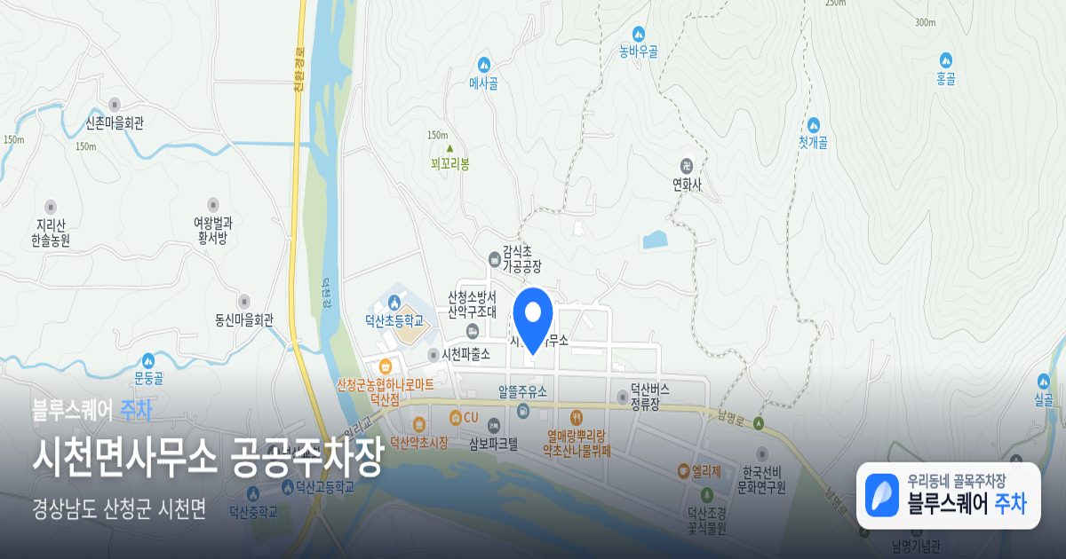 시천면사무소 공공주차장 위치 지도