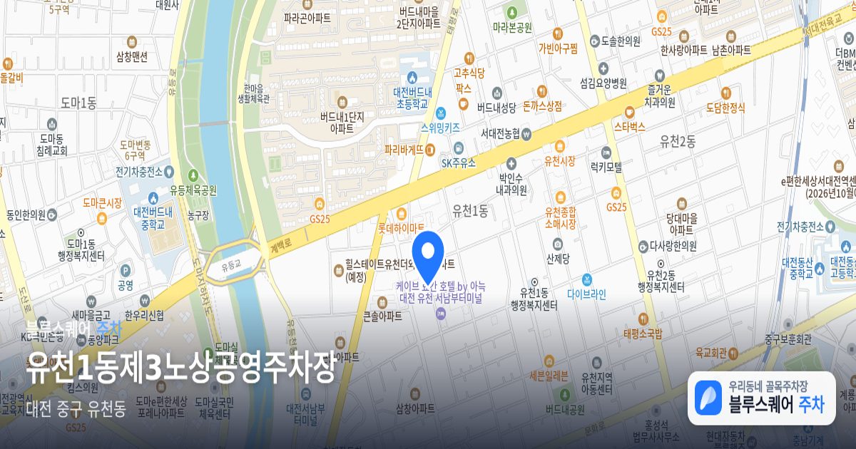 유천1동제3노상공영주차장 위치 지도
