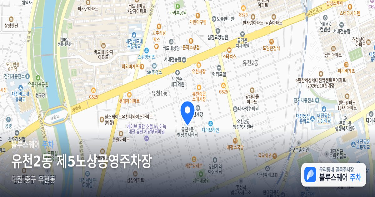 유천2동 제5노상공영주차장 위치 지도