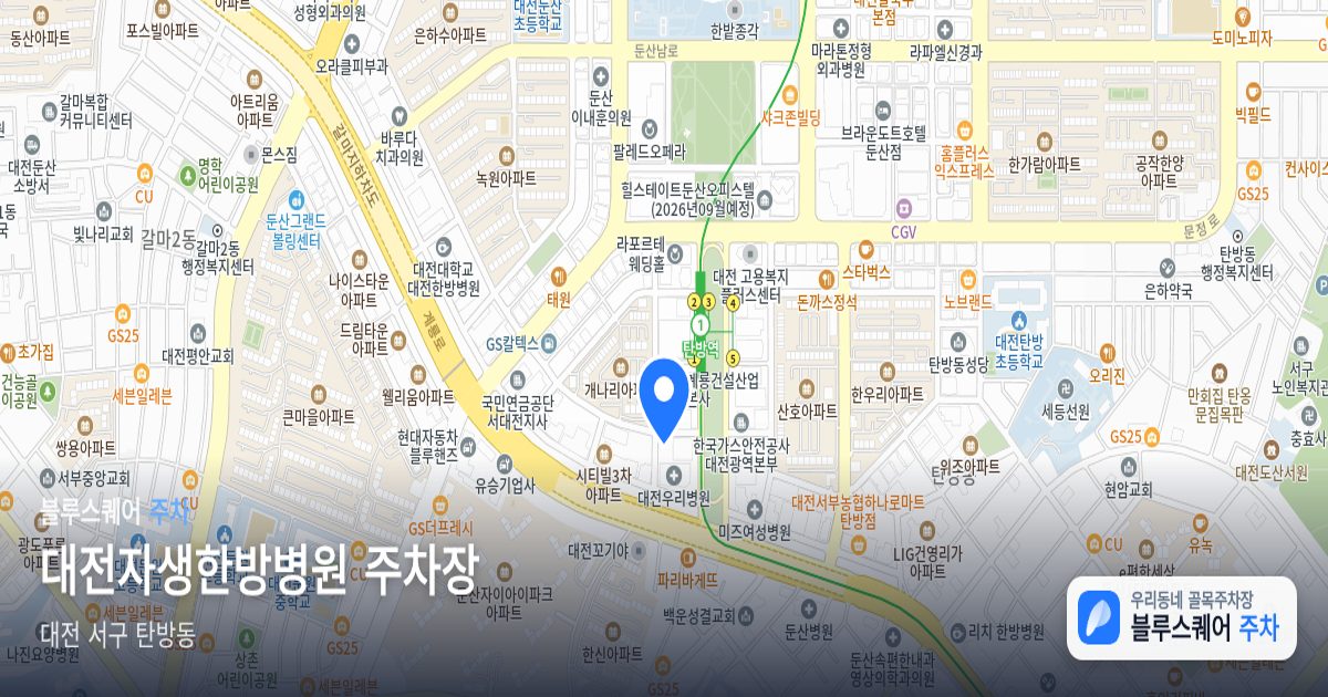 대전자생한방병원 주차장 위치 지도