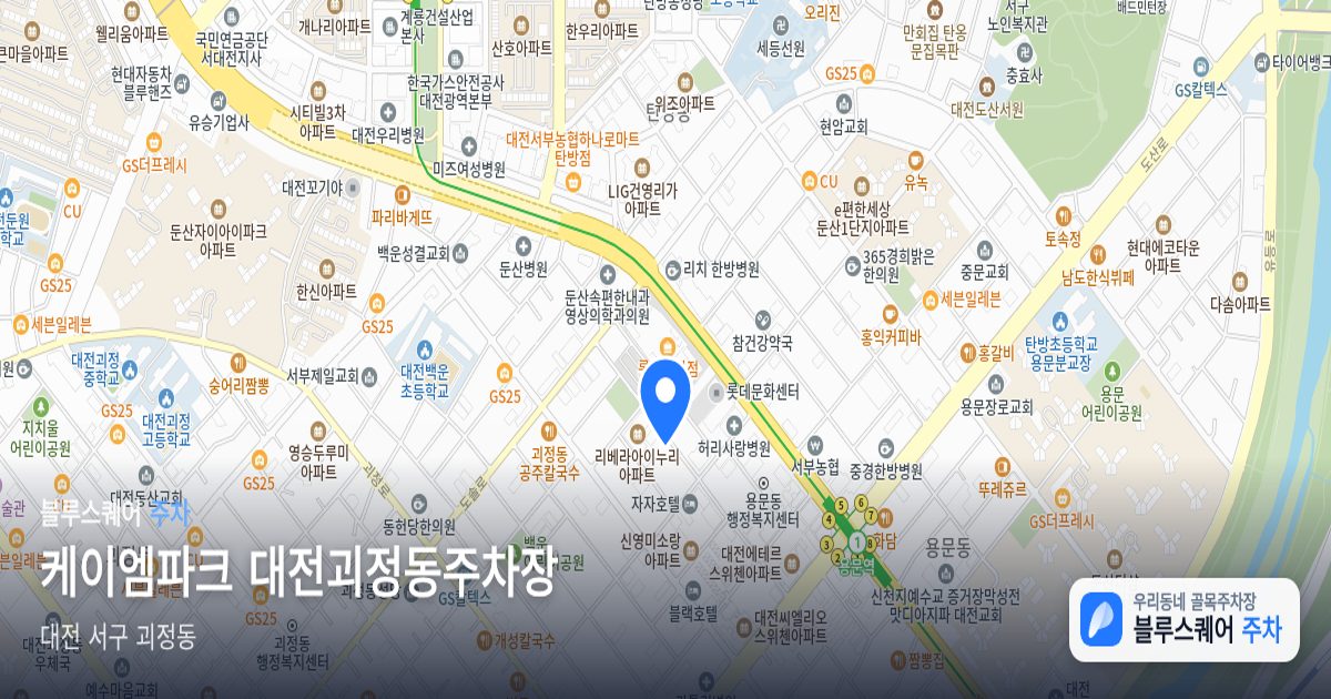 케이엠파크 대전괴정동주차장 위치 지도