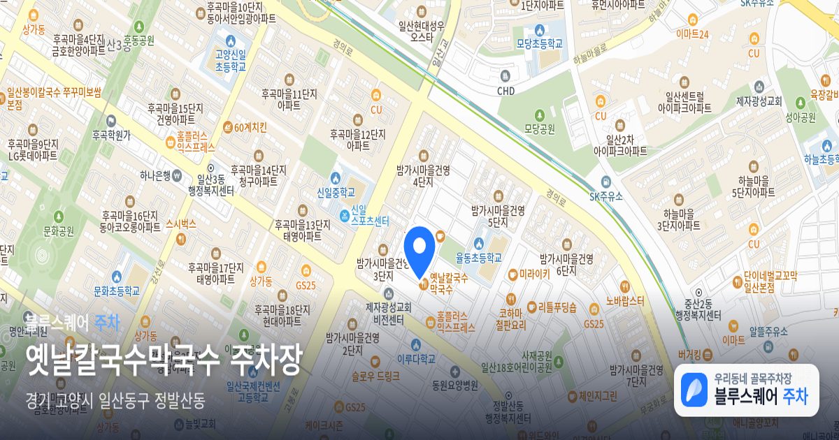 옛날칼국수막국수 주차장 위치 지도