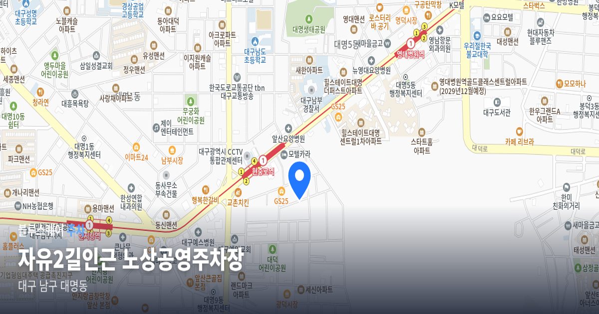 자유2길인근 노상공영주차장 위치 지도