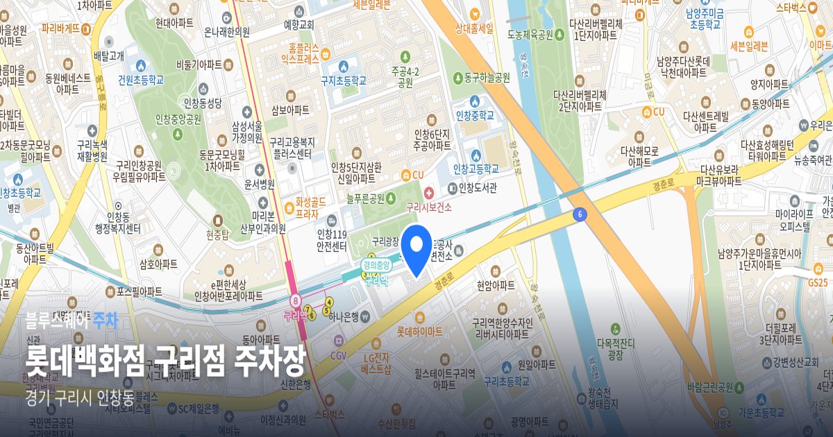 롯데백화점 구리점 주차장 위치 지도