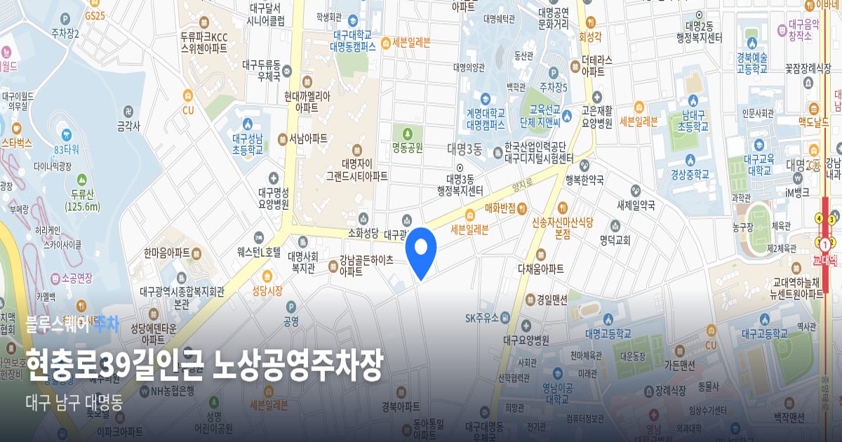 현충로39길인근 노상공영주차장 위치 지도