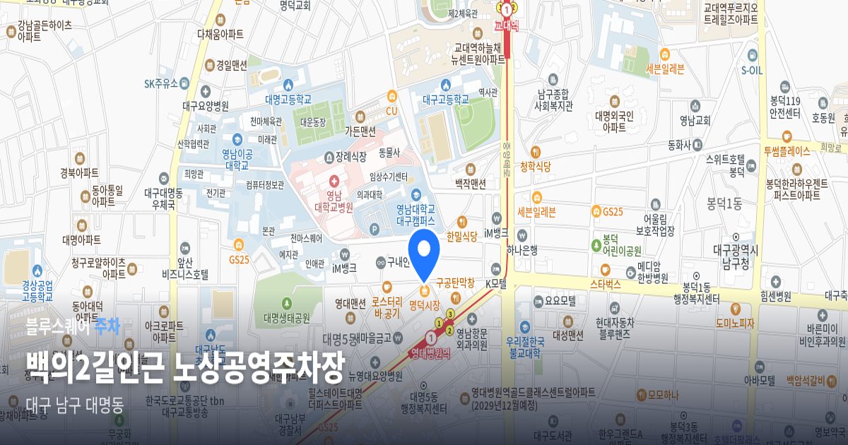백의2길인근 노상공영주차장 위치 지도