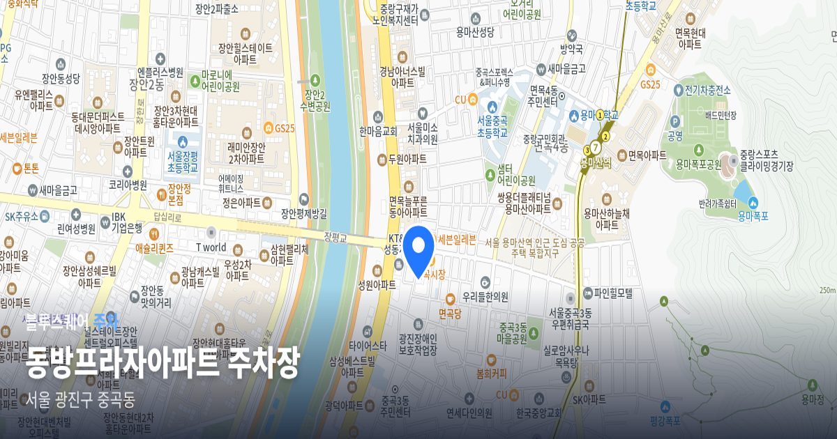 동방프라자아파트 주차장 위치 지도