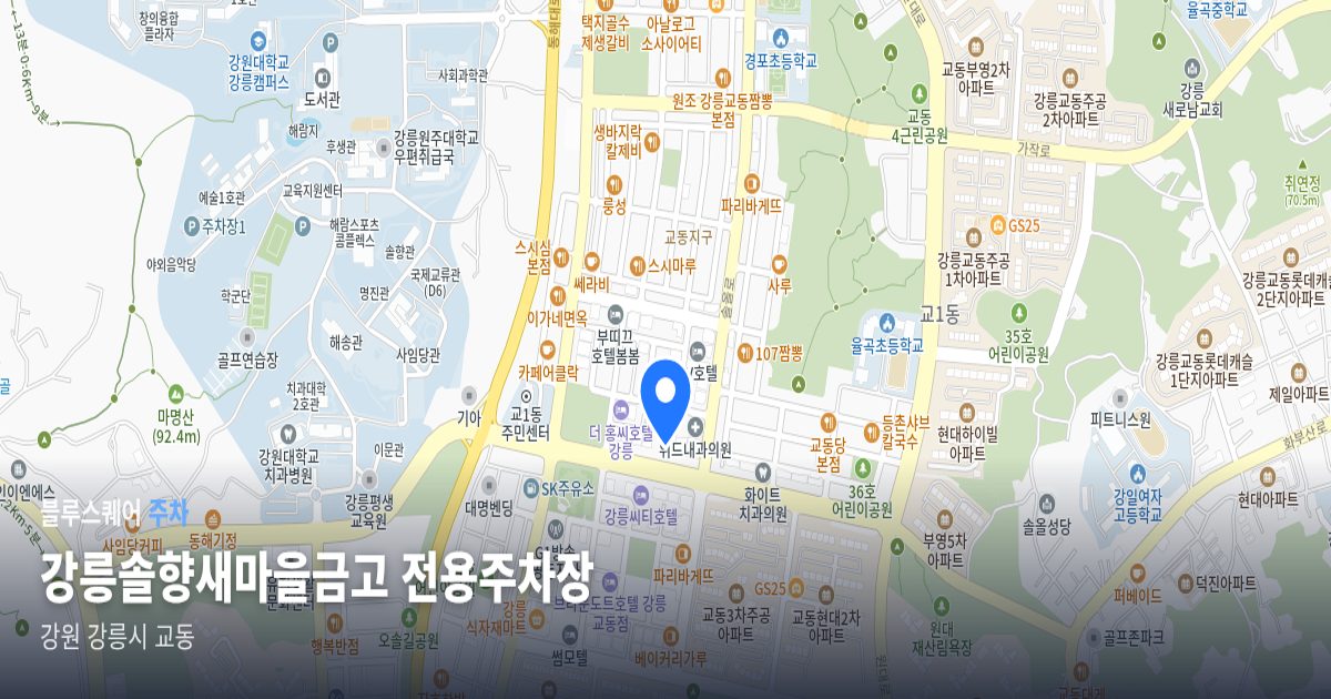 강릉솔향새마을금고 전용주차장 위치 지도