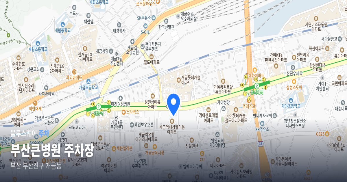 부산큰병원 주차장 위치 지도