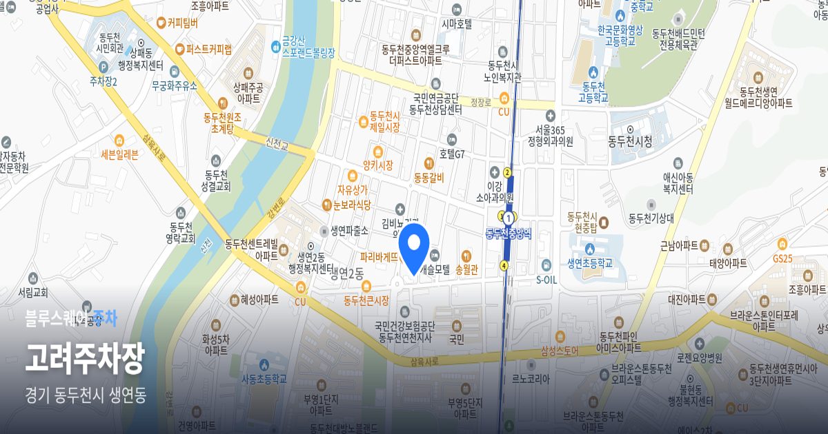 고려주차장 위치 지도