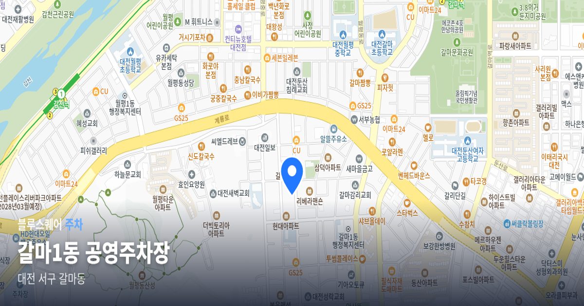 갈마1동 공영주차장 위치 지도