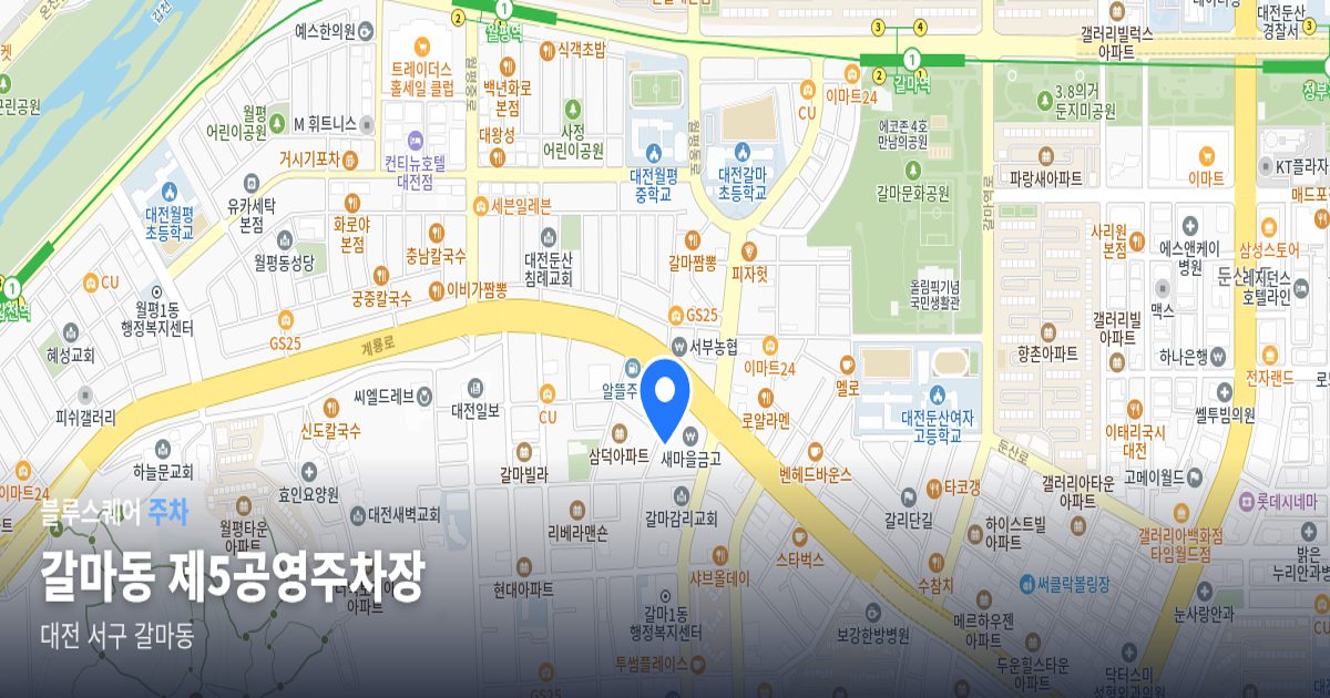 갈마동 제5공영주차장 위치 지도