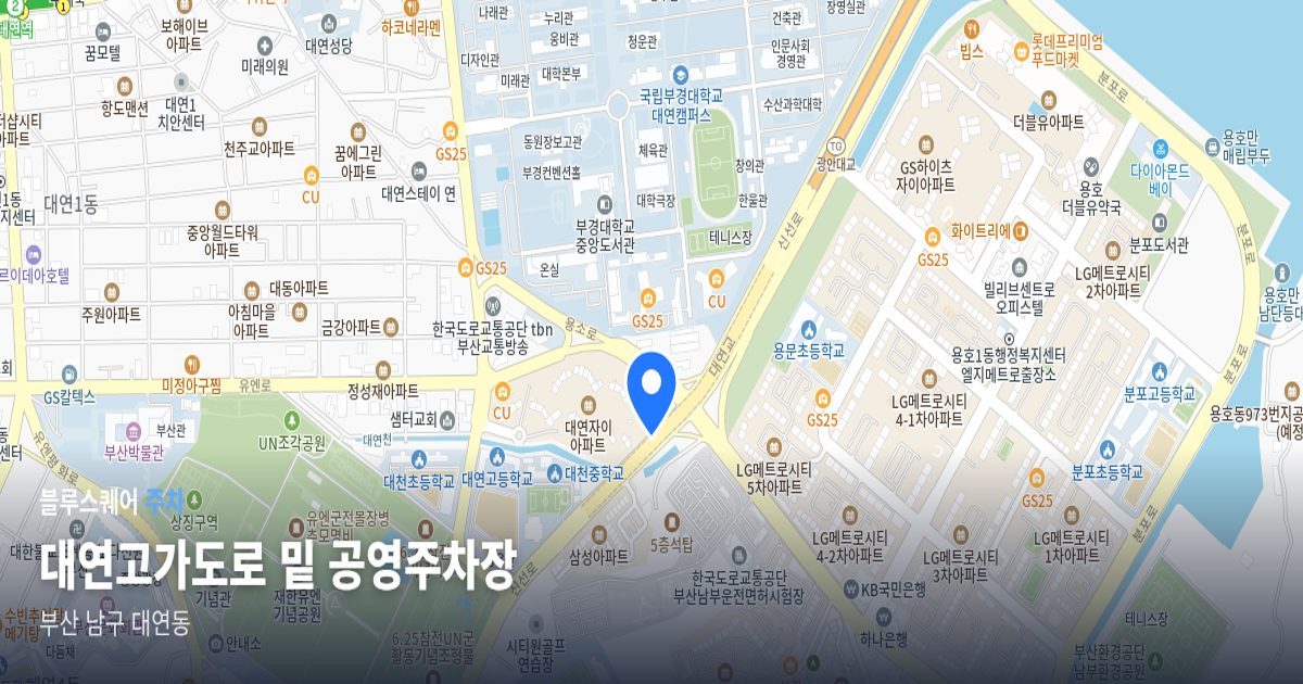 대연고가도로 밑 공영주차장 위치 지도
