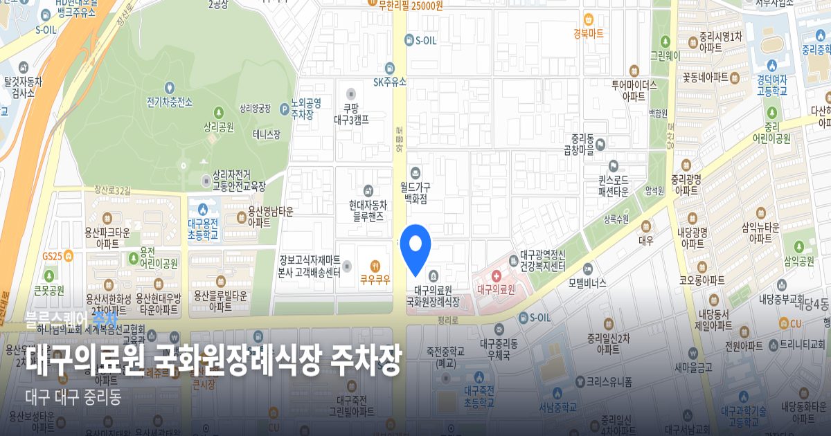 대구의료원 국화원장례식장 주차장 위치 지도