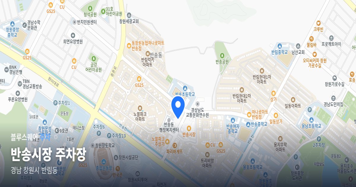 반송시장 주차장 위치 지도