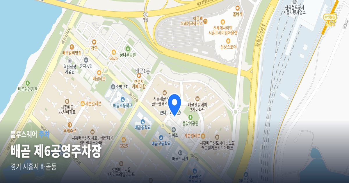 배곧 제6공영주차장 위치 지도
