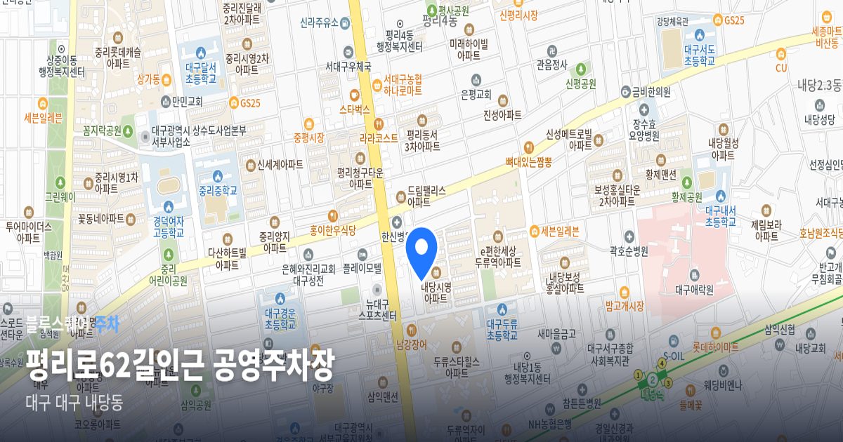 평리로62길인근 공영주차장 위치 지도
