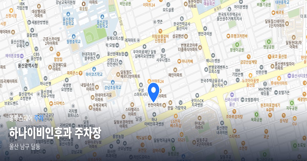 하나이비인후과 주차장 위치 지도
