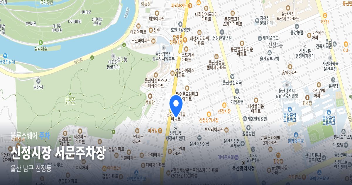 신정시장 서문주차장 위치 지도