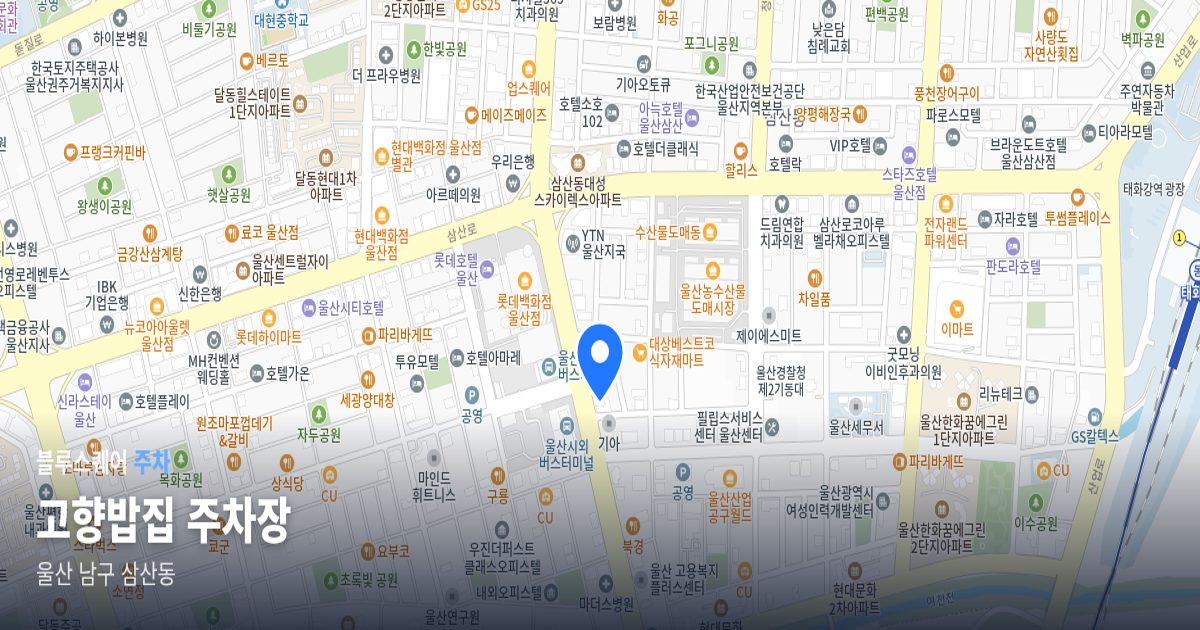 고향밥집 주차장 위치 지도