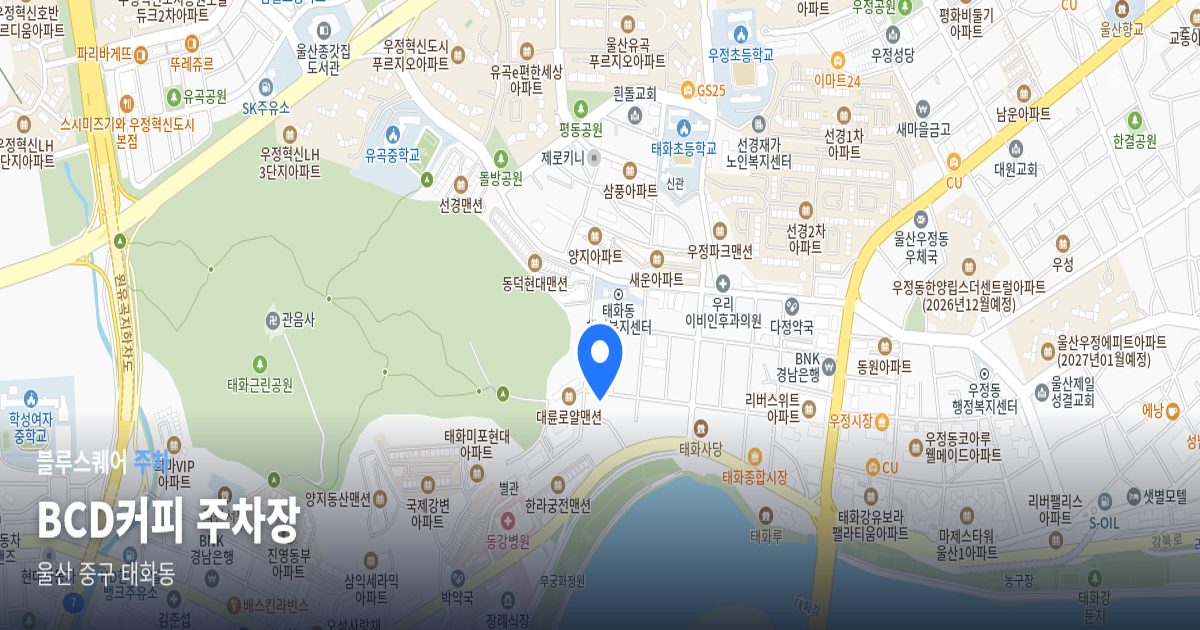 BCD커피 주차장 위치 지도