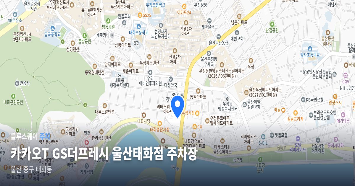 카카오T GS더프레시 울산태화점 주차장 위치 지도