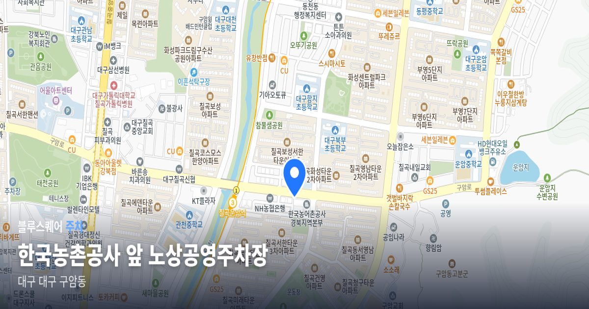 한국농촌공사 앞 노상공영주차장 위치 지도