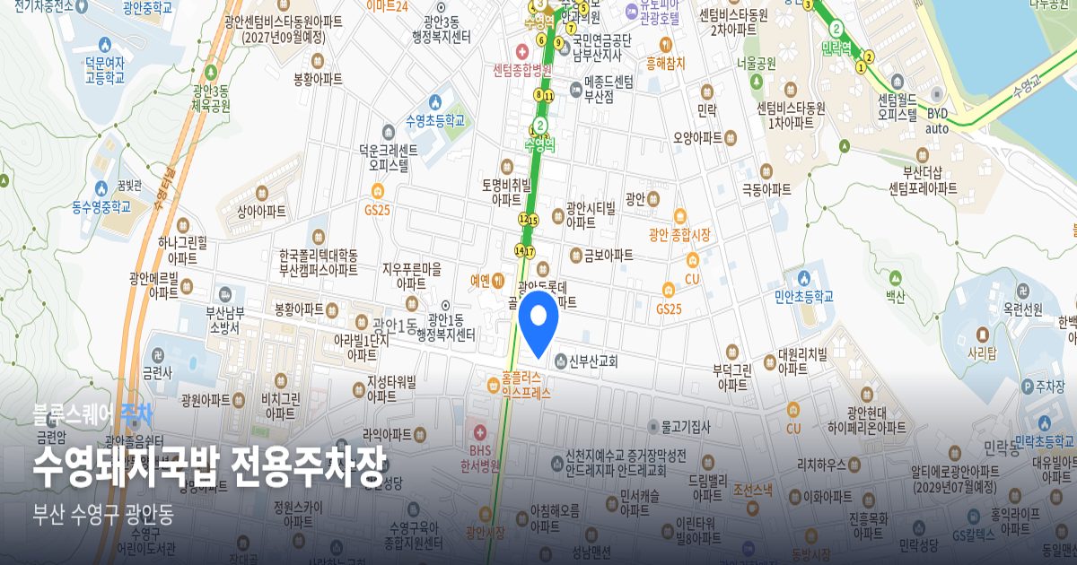 수영돼지국밥 전용주차장 위치 지도