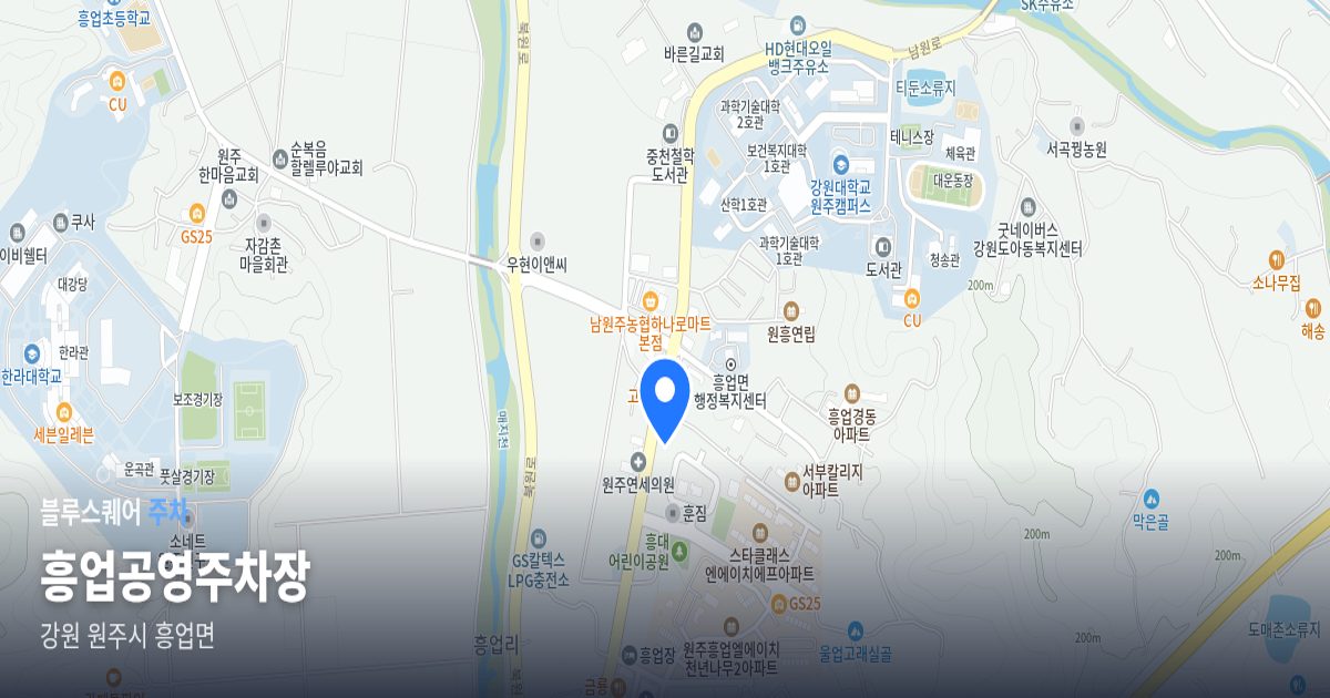 흥업공영주차장 위치 지도