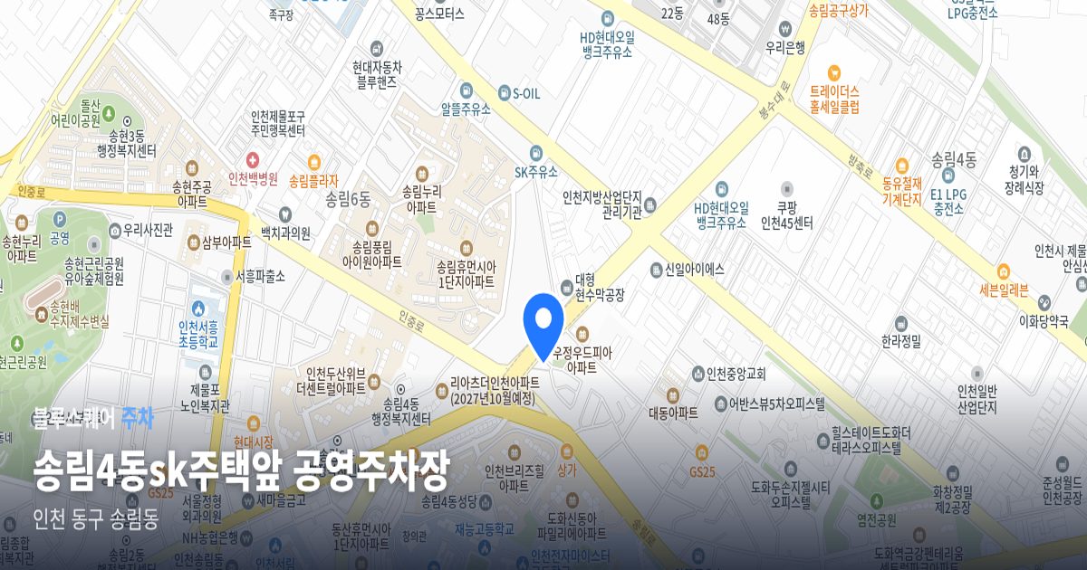 송림4동sk주택앞 공영주차장 위치 지도