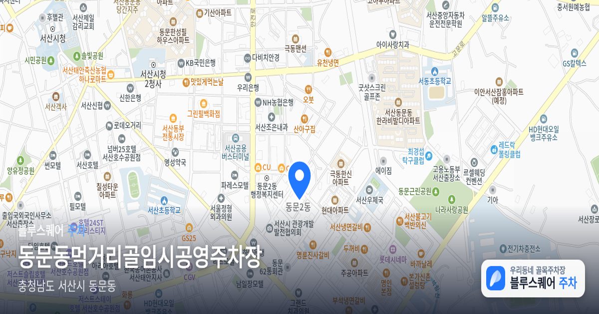 동문동먹거리골임시공영주차장 위치 지도