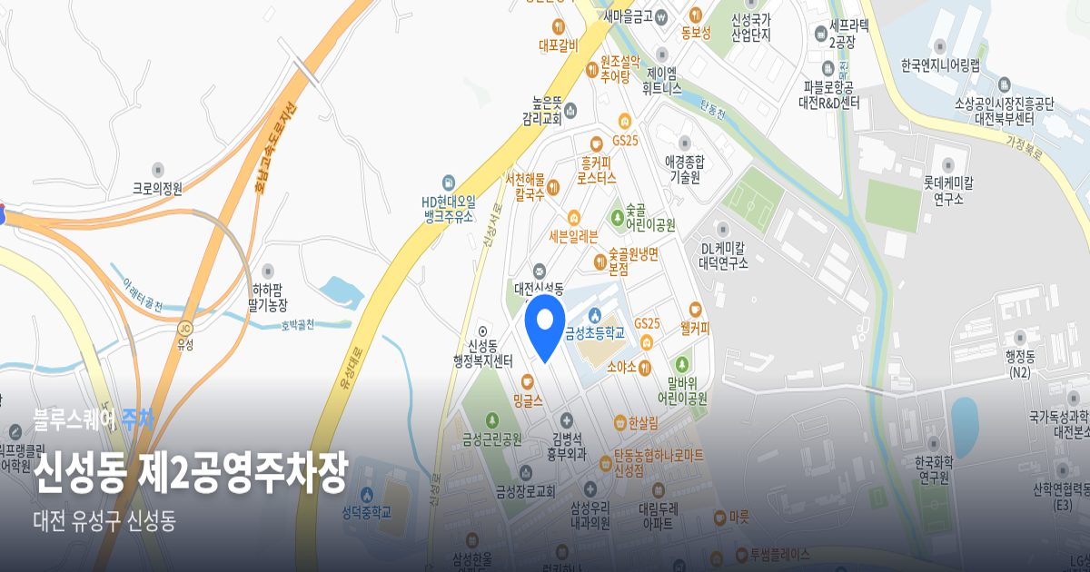 신성동 제2공영주차장 위치 지도