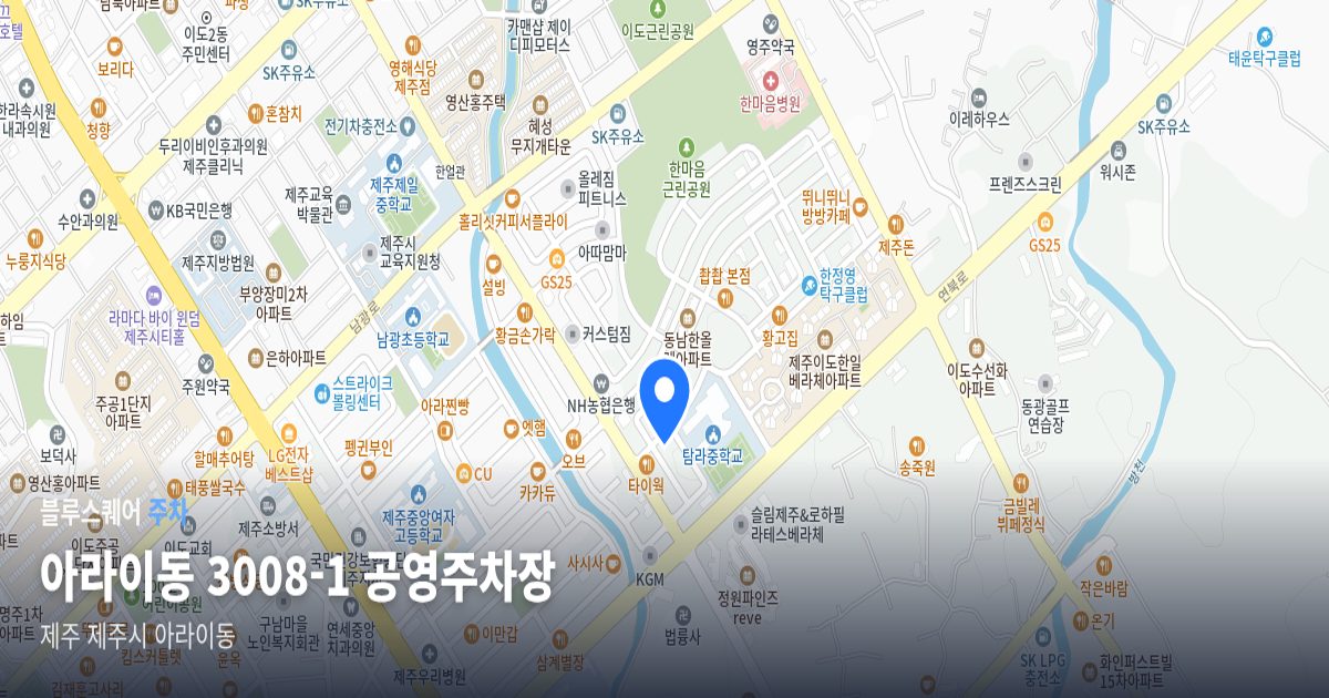 아라이동 3008-1 공영주차장 위치 지도