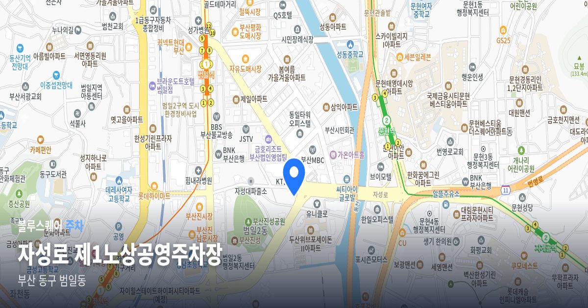 자성로 제1노상공영주차장 위치 지도