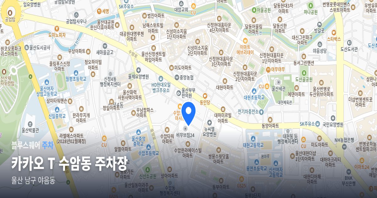 카카오 T 수암동 주차장 위치 지도