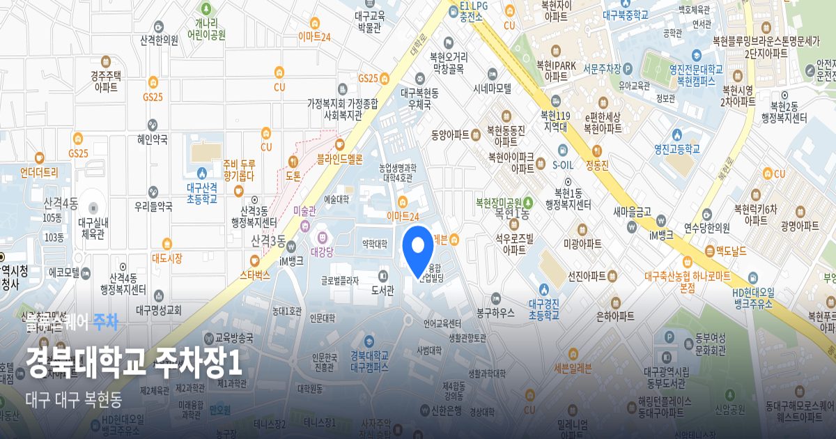 경북대학교 주차장1 위치 지도