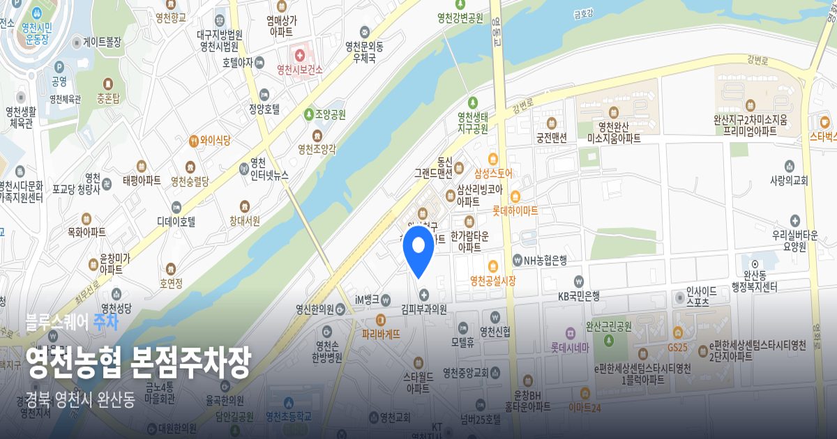영천농협 본점주차장 위치 지도