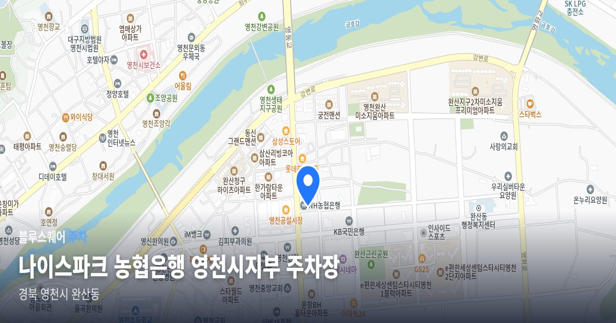 나이스파크 농협은행 영천시지부 주차장 위치 지도