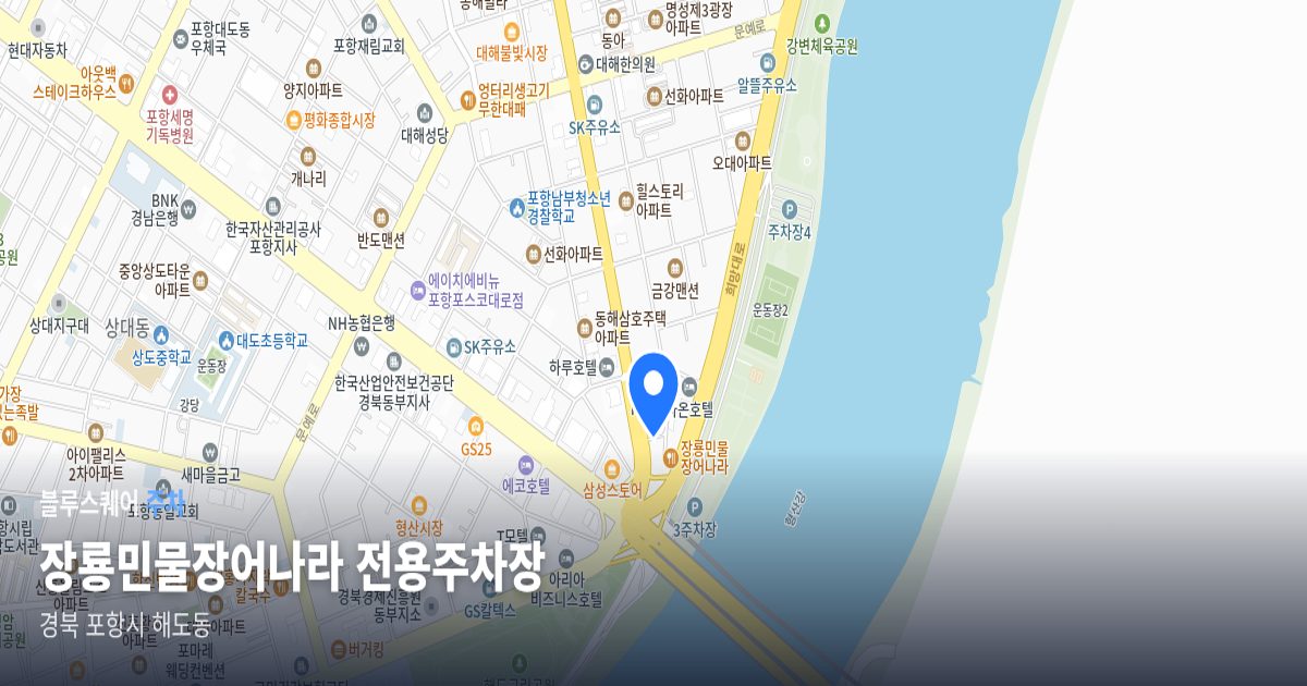 장룡민물장어나라 전용주차장 위치 지도