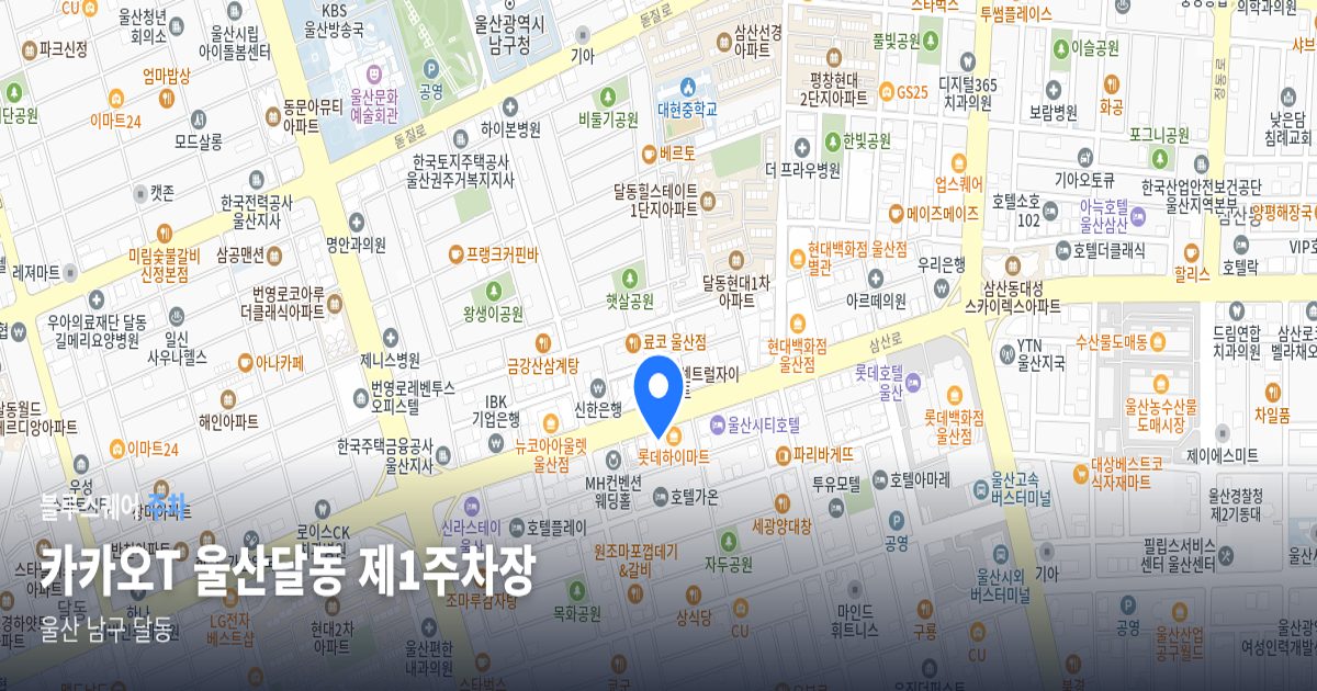 카카오T 울산달동 제1주차장 위치 지도