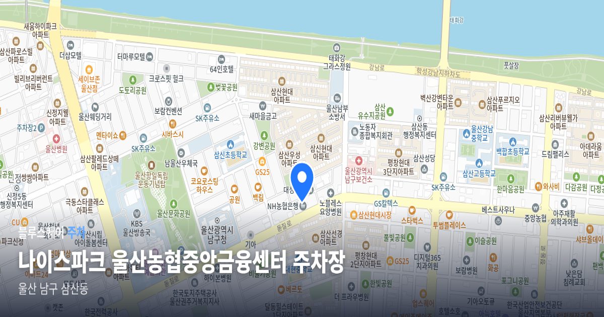 나이스파크 울산농협중앙금융센터 주차장 위치 지도