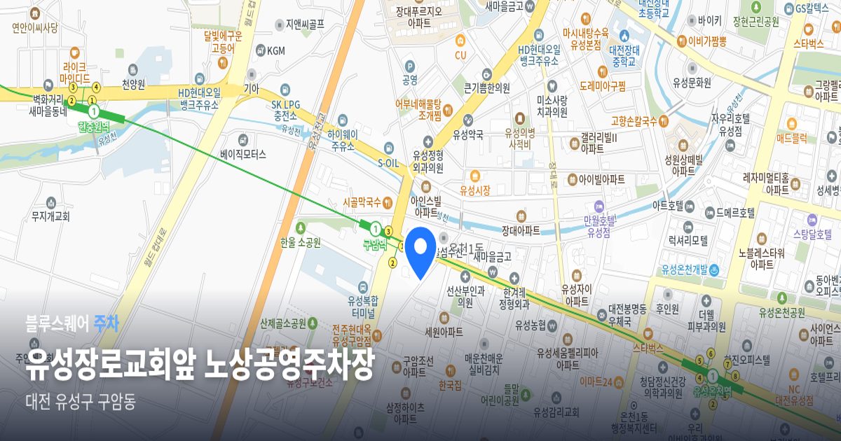유성장로교회앞 노상공영주차장 위치 지도