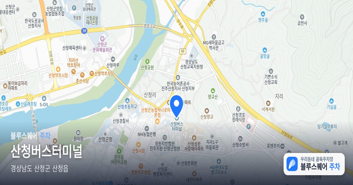 산청버스터미널 위치 지도