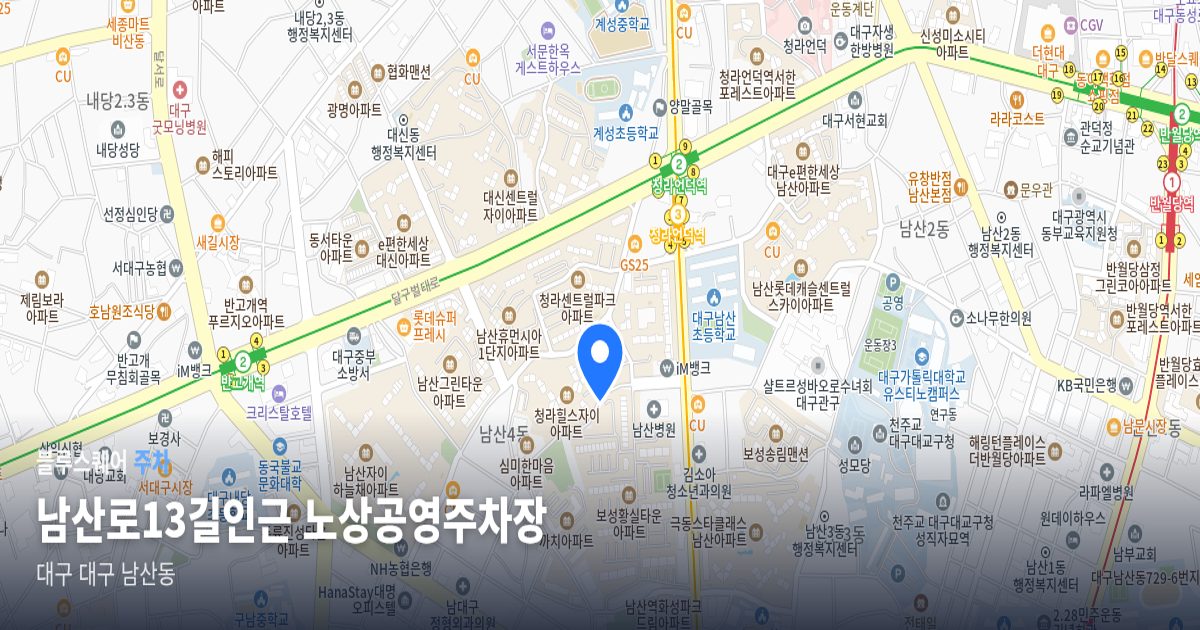 남산로13길인근 노상공영주차장 위치 지도