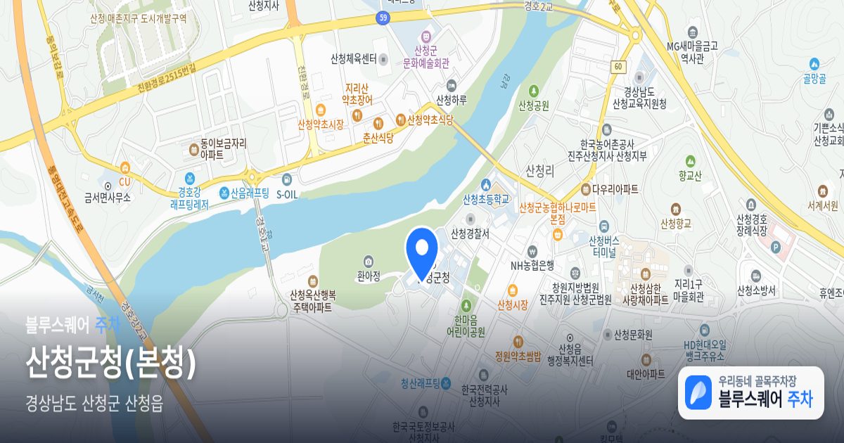 산청군청(본청) 위치 지도