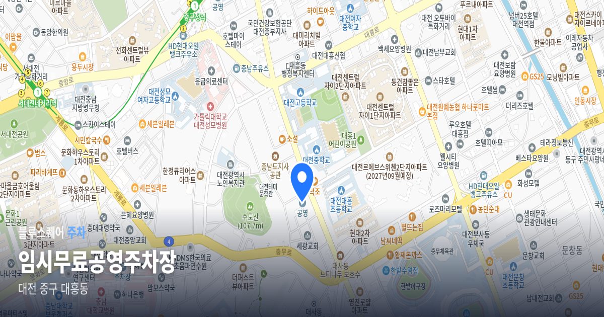 임시무료공영주차장 위치 지도