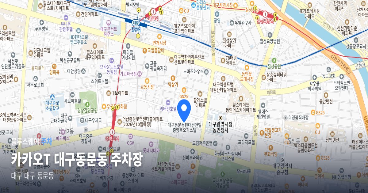 카카오T 대구동문동 주차장 위치 지도