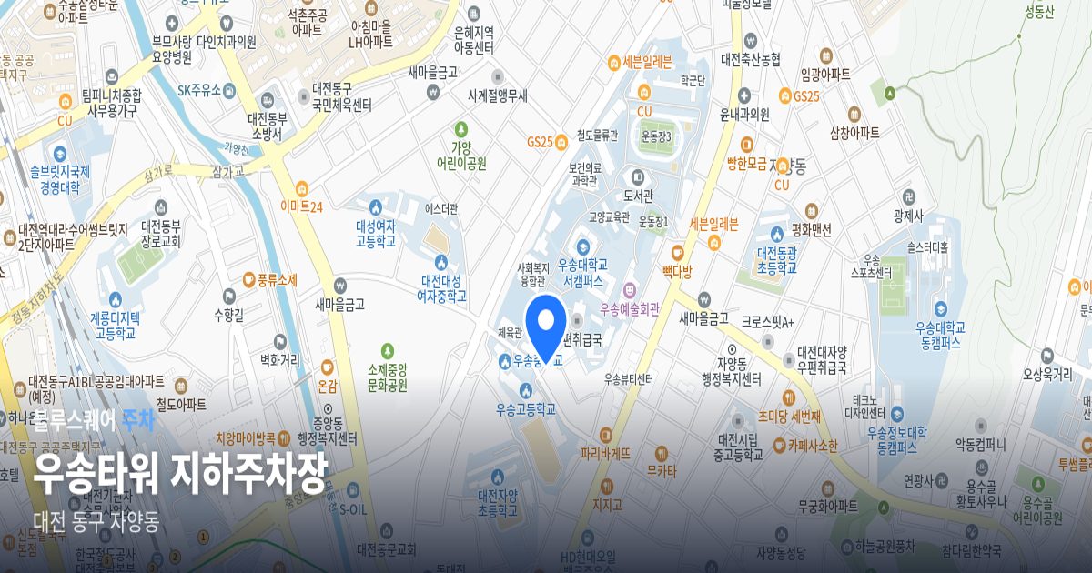 우송타워 지하주차장 위치 지도
