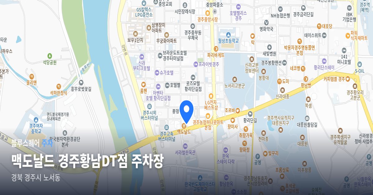 맥도날드 경주황남DT점 주차장 위치 지도